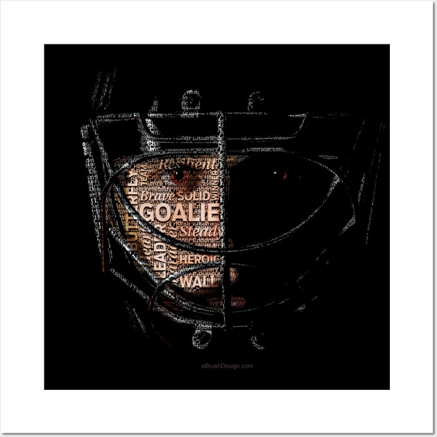 Typographic Hockey Goalie Tribute Wall Art by eBrushDesign